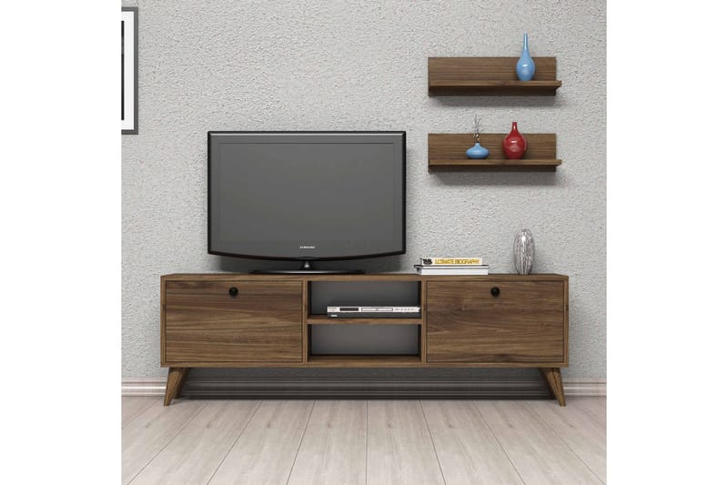 TV-møbelsett Tamiami 150 cm - Mørkebrun/Svart - Møbler - TV- & Mediamøbler - TV-møbelsett