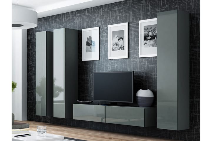 Tv-Møbelsett Vigo 260X40X180 Cm - Beige/Hvit - Møbler - TV- & Mediamøbler - TV-møbelsett