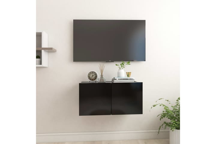 Hengende TV-benk svart 60x30x30 cm - Svart - Møbler - TV- & Mediamøbler - TV-skap