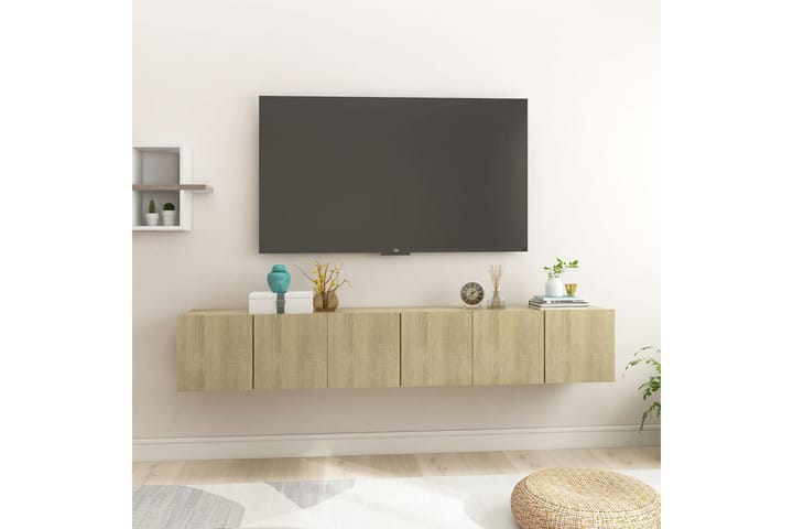 Hengende TV-benker 3 stk sonoma eik 60x30x30 cm - Brun - Møbler - TV- & Mediamøbler - TV-skap