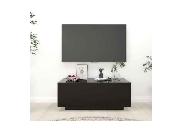 TV-benk svart 100x35x40 cm sponplate - Svart - Møbler - TV- & Mediamøbler - TV-skap