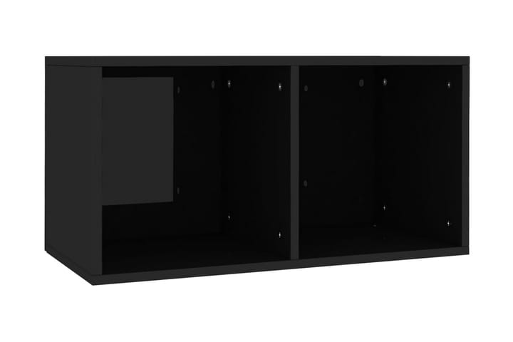 Oppbevaringsboks LP høyglans svart 71x34x36 cm sponplate - Svart - Møbler - Oppbevaring - Hyller