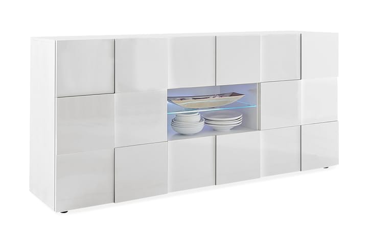 Sideboard Tabor 181 cm med Skuffer - Hvit Høyglanslack - Møbler - Oppbevaring - Sideboard & skjenk