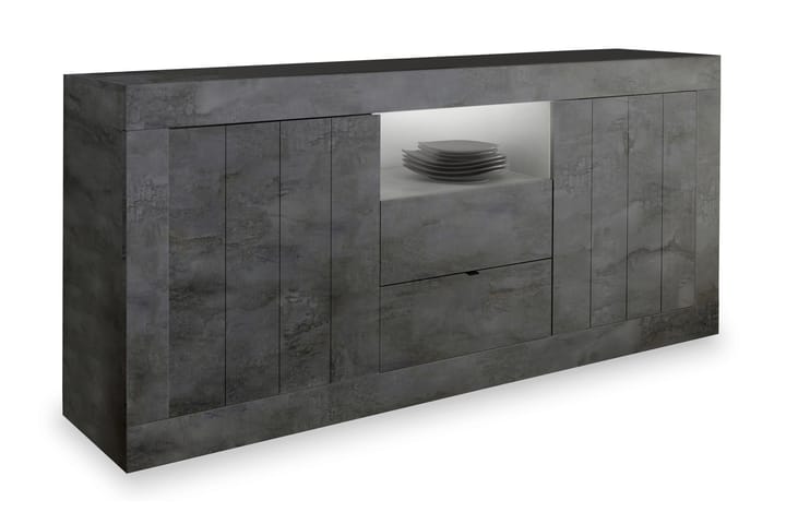 Skjenk Calpino 184 cm - Mørkgrå Betong - Møbler - Oppbevaring - Sideboard & skjenk