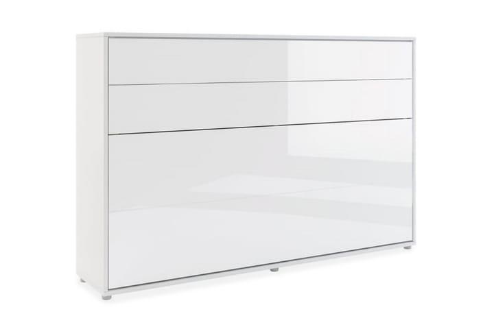 Skapseng 120x200 cm Horisontal Hvit Høyglans - Bed Concept - Møbler - Senger - Gjesteseng & ekstraseng - Skapseng