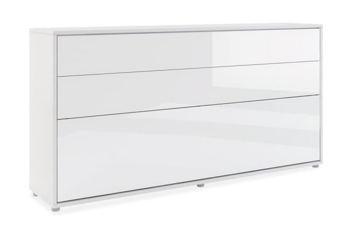 Skapseng 90x200 cm Horisontal Hvit Høyglans - Bed Concept - Møbler - Senger - Gjesteseng & ekstraseng - Skapseng