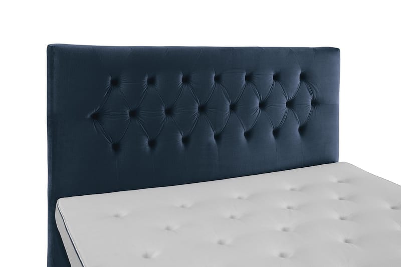 Komplett Sengepakke Torsö 160x200 - Mørkeblå Fløyel|Høye Sølvben - Møbler - Senger - Komplett sengepakke