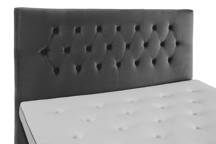 Komplett Sengepakke Torsö 180x200 - Mørkegrå Fløyel|Høye Sølvben - Møbler - Senger - Komplett sengepakke