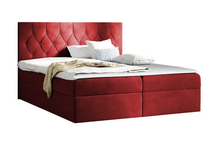 Kontinentalseng 124x208 cm - Rød - Møbler - Senger - Komplett sengepakke