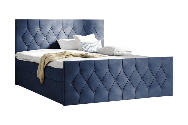 Kontinentalseng 147x216 cm - Blå - Møbler - Senger - Komplett sengepakke