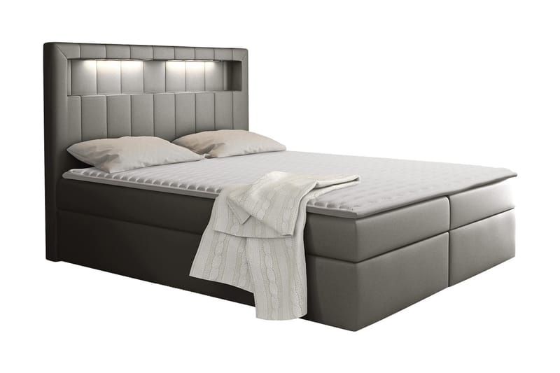 Kontinentalseng Carrubbo 120x200 cm - Grå - Møbler - Senger - Komplett sengepakke