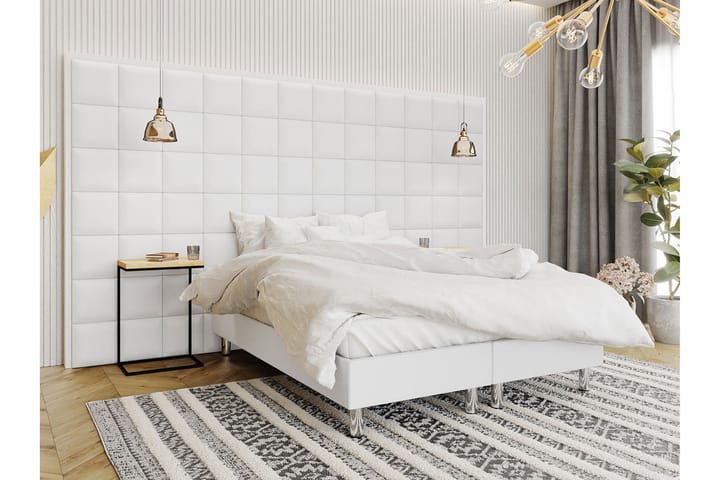 Kontinentalseng Forenza 140x200 cm+Panel 30 cm - Hvit - Møbler - Senger - Komplett sengepakke