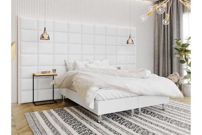 Kontinentalseng Forenza 160x200 cm+Panel 40 cm - Hvit - Møbler - Senger - Komplett sengepakke