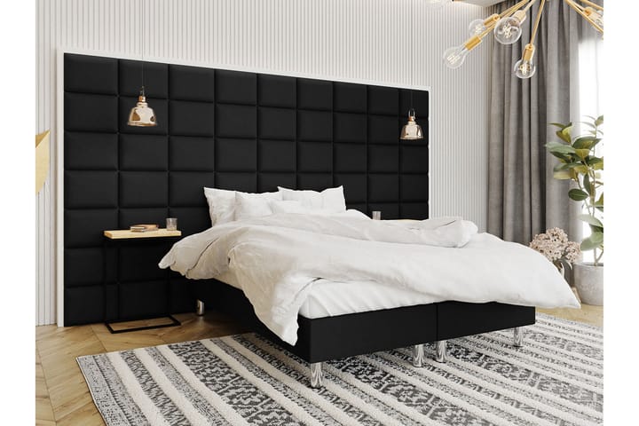 Kontinentalseng Forenza 160x200 cm+Panel 40 cm - Svart - Møbler - Senger - Komplett sengepakke