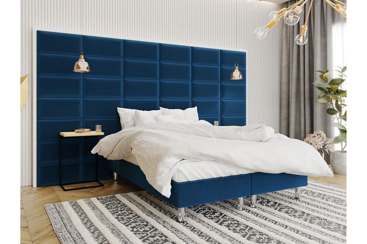 Kontinentalseng Forenza 180x200 cm+Panel 60 cm - Blå - Møbler - Senger - Komplett sengepakke