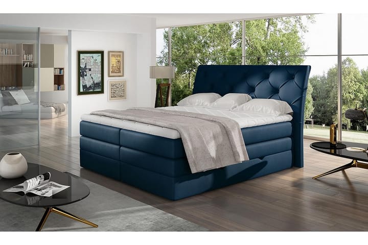 Sengepakke Aubenas 160x200 cm - Blå - Møbler - Senger - Komplett sengepakke