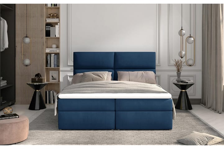Sengepakke Epenede 160x200 cm - Blå - Møbler - Senger - Komplett sengepakke