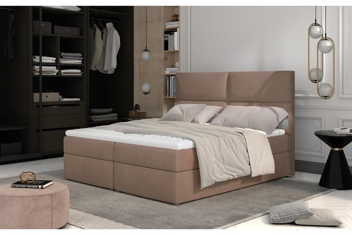 Sengepakke Epenede 160x200 cm - Lysebrun - Møbler - Senger - Komplett sengepakke