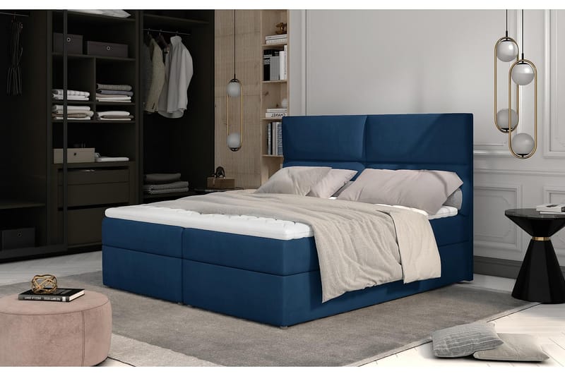 Sengepakke Epenede 180x200 cm - Blå - Møbler - Senger - Komplett sengepakke