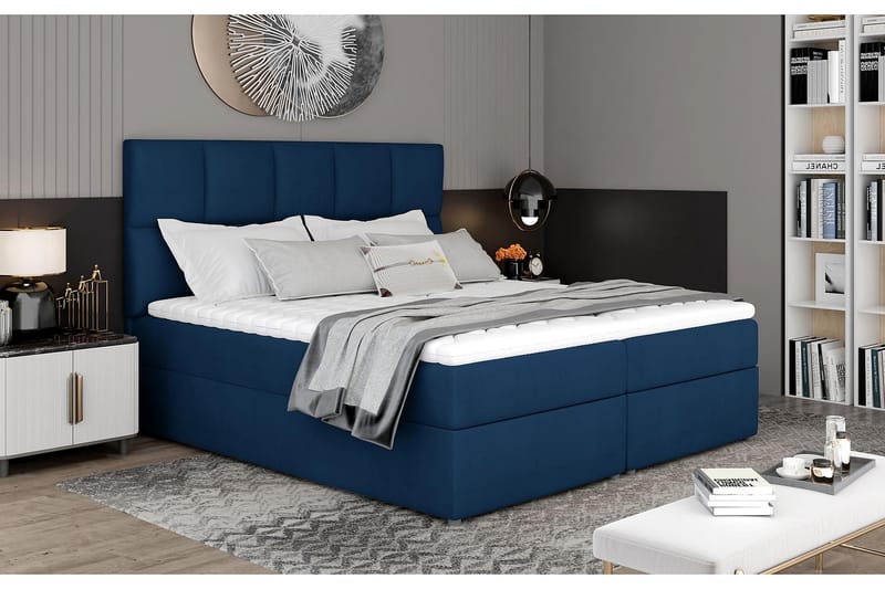Sengepakke Loutraki 180x200 cm - Blå - Møbler - Senger - Komplett sengepakke