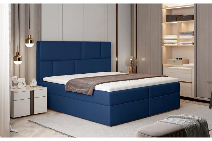 Sengepakke Maiano 160x200 cm - Blå - Møbler - Senger - Komplett sengepakke