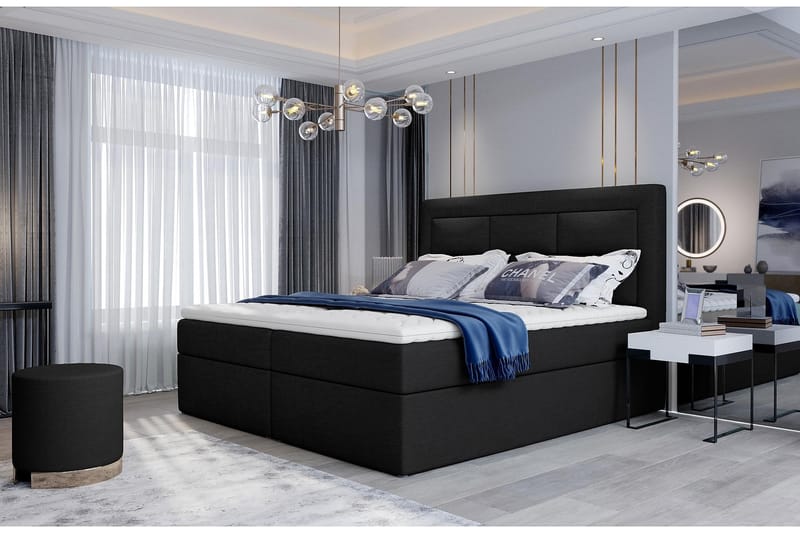 Sengepakke Montalon 180x200 cm - Svart - Møbler - Senger - Komplett sengepakke