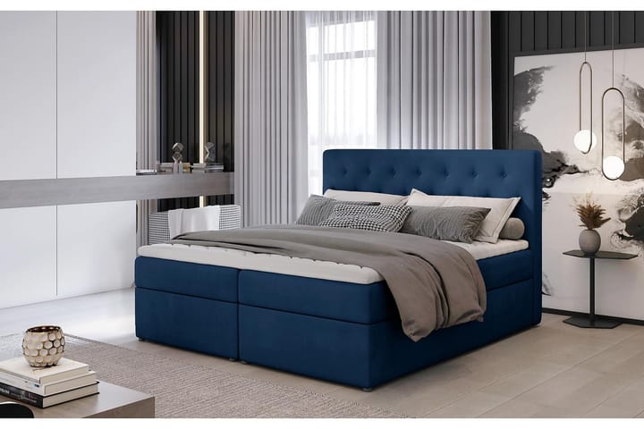 Sengepakke Nottawa 160x200 cm - Blå - Møbler - Senger - Komplett sengepakke