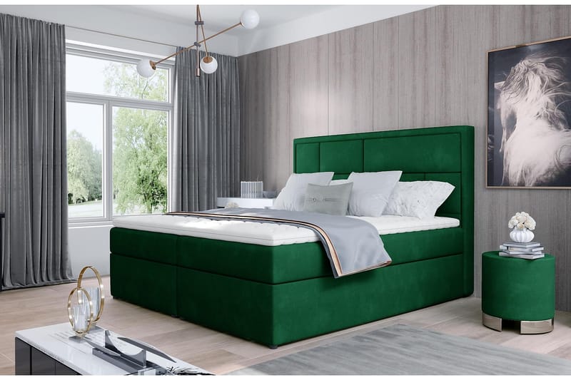 Sengepakke Varrains 160x200 cm - Grønn - Møbler - Senger - Komplett sengepakke
