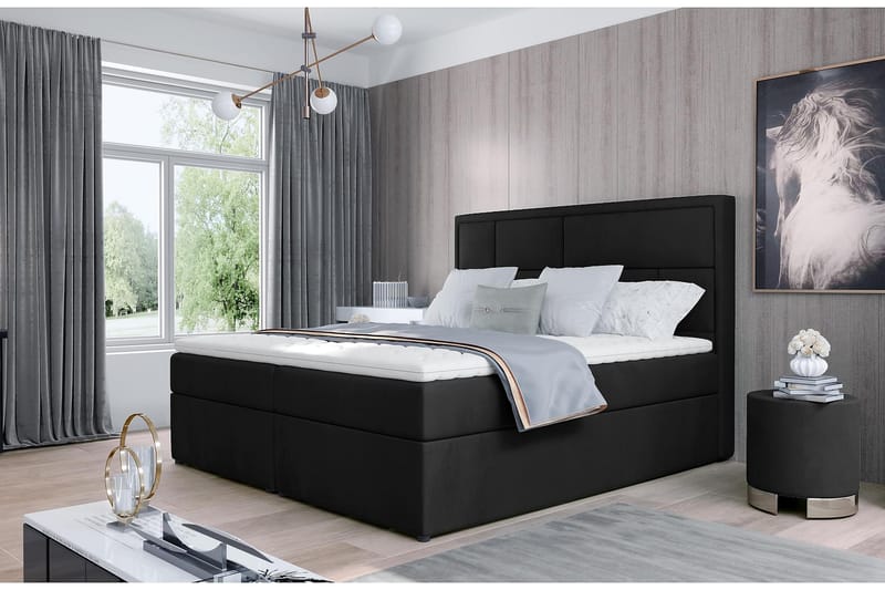 Sengepakke Varrains 160x200 cm - Svart - Møbler - Senger - Komplett sengepakke