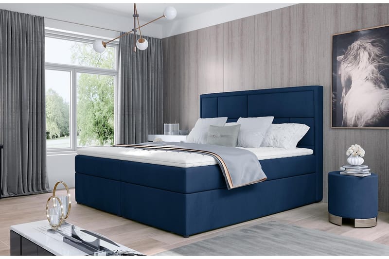 Sengepakke Varrains 180x200 cm - Blå - Møbler - Senger - Komplett sengepakke
