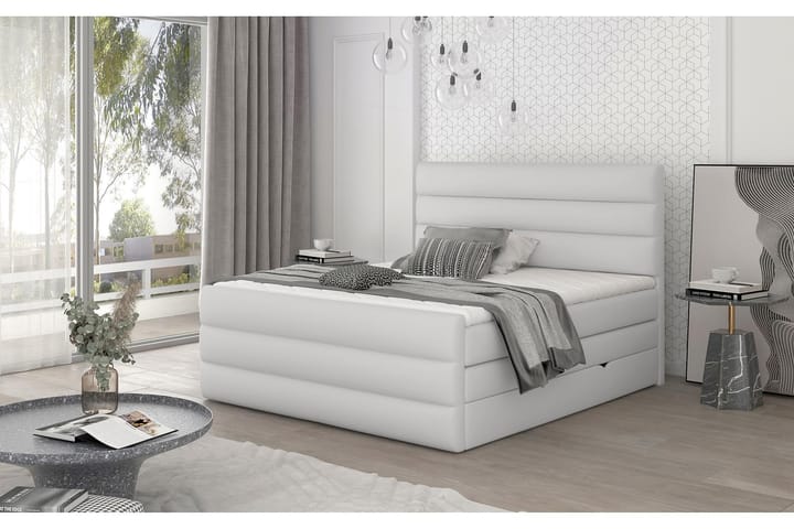 Sengepakke Veillais 160x200 cm - Lær/Hvit - Møbler - Senger - Komplett sengepakke
