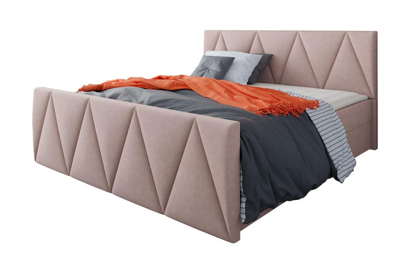 Kontinentalseng Dihel 180x200 cm med Sengegavl - Rosa - Møbler - Senger - Komplett sengepakke