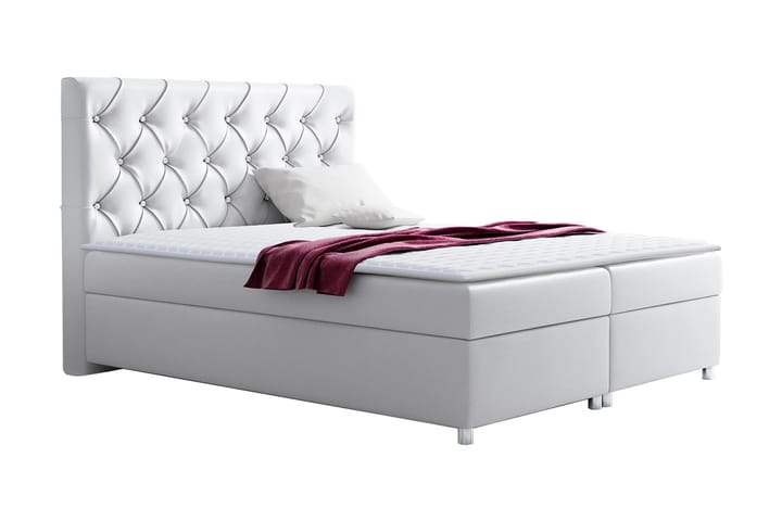 Sengepakke Milano 200x200 cm - Hvit - Møbler - Senger - Komplett sengepakke