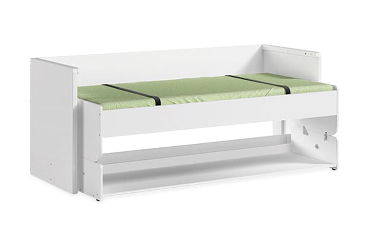 Skrivebordsseng Brencon - Hvit - Møbler - Senger - Senger med oppbevaring - Enkeltseng med oppbevaring
