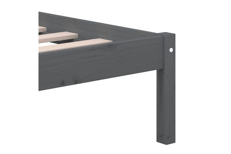 Sengeramme grå heltre 135x190 cm 4FT6 Double - Grå - Møbler - Senger - Sengeramme & sengestamme
