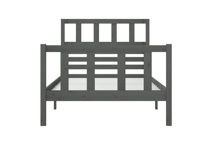 Sengeramme grå heltre 90x200 cm - Grå - Møbler - Senger - Sengeramme & sengestamme