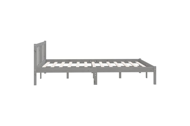 Sengeramme grå heltre furu 160x200 cm - Grå - Møbler - Senger - Sengeramme & sengestamme
