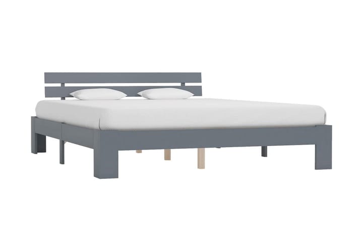 Sengeramme grå heltre furu 180x200 cm - Grå - Møbler - Senger - Sengeramme & sengestamme