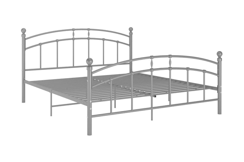 Sengeramme grå metall 180x200 cm - Grå - Møbler - Senger - Sengeramme & sengestamme