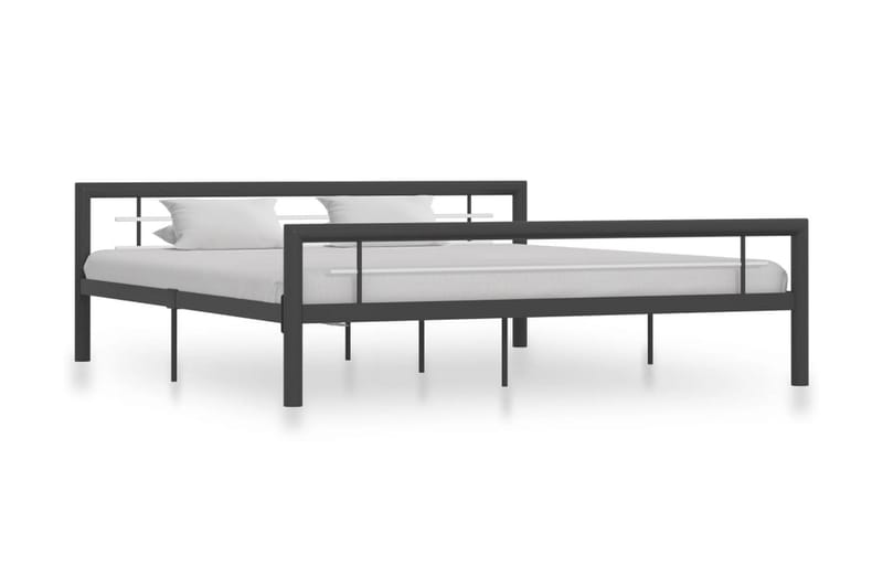 Sengeramme grå og hvit metall 180x200 cm - Grå - Møbler - Senger - Sengeramme & sengestamme