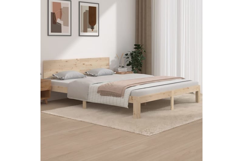 Sengeramme heltre furu 160x200 cm - Brun - Møbler - Senger - Sengeramme & sengestamme