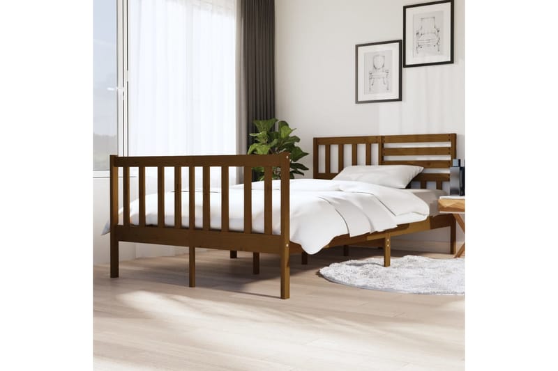 Sengeramme honningbrun heltre 120x200 cm - Brun - Møbler - Senger - Sengeramme & sengestamme