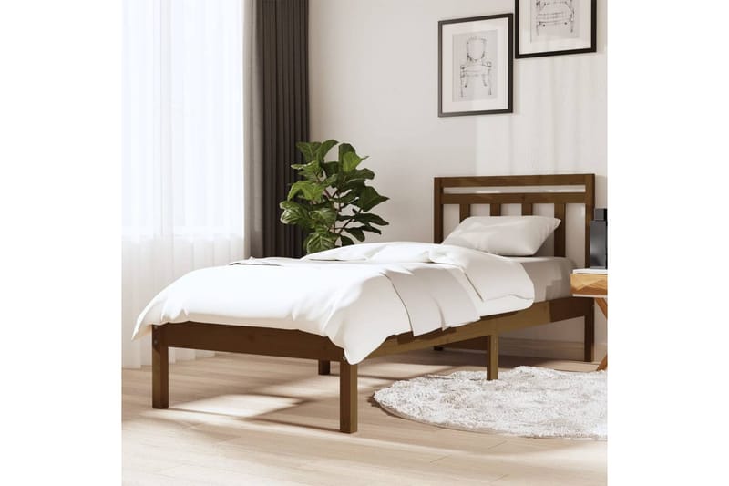 Sengeramme honningbrun heltre furu 100x200 cm - Brun - Møbler - Senger - Sengeramme & sengestamme