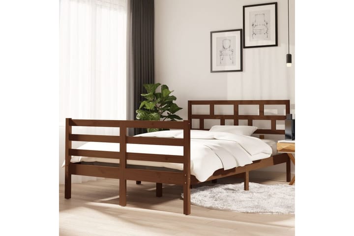 Sengeramme honningbrun heltre furu 120x200 cm - Brun - Møbler - Senger - Sengeramme & sengestamme