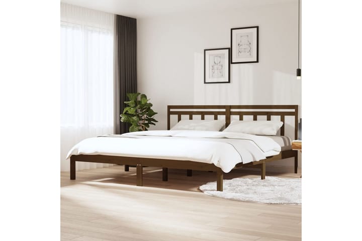 Sengeramme honningbrun heltre furu 160x200 cm - Brun - Møbler - Senger - Sengeramme & sengestamme