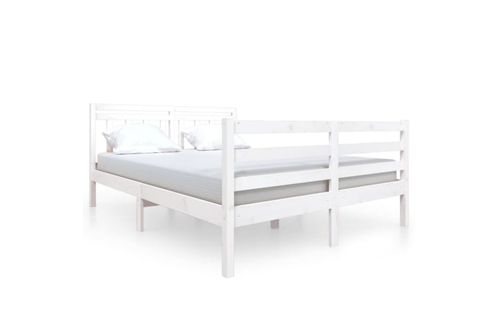 Sengeramme hvit heltre 135x190 cm 4FT6 Double - Hvit - Møbler - Senger - Sengeramme & sengestamme