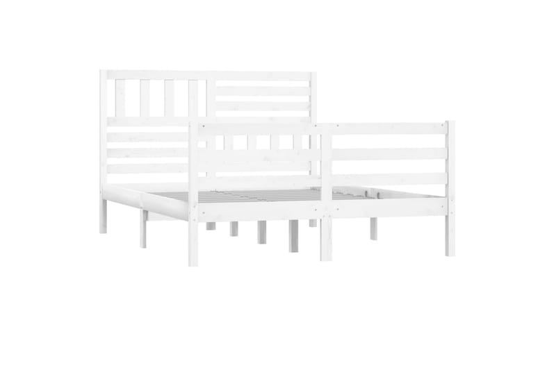 Sengeramme hvit heltre 140x200 cm hvit - Hvit - Møbler - Senger - Sengeramme & sengestamme