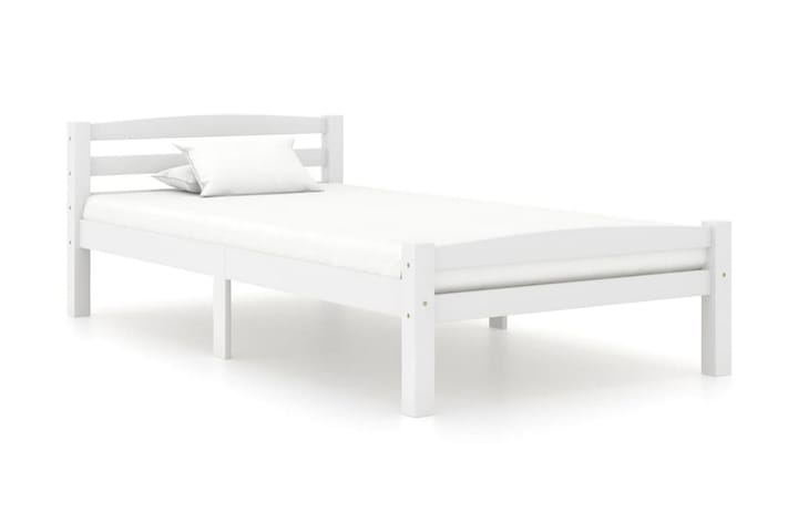 Sengeramme hvit heltre furu 100x200 cm - Hvit - Møbler - Senger - Sengeramme & sengestamme
