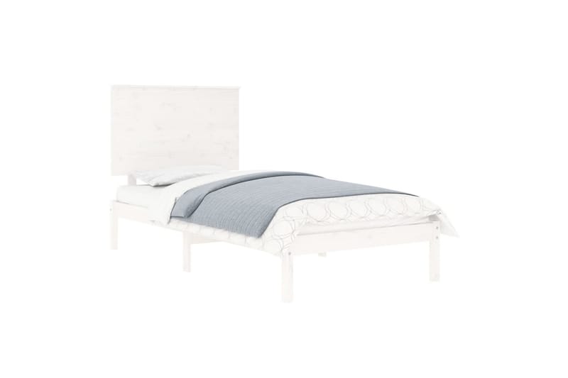 Sengeramme hvit heltre furu 100x200 cm - Hvit - Møbler - Senger - Sengeramme & sengestamme