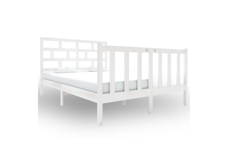 Sengeramme hvit heltre furu 120x190 cm 4FT Small Double - Hvit - Møbler - Senger - Sengeramme & sengestamme